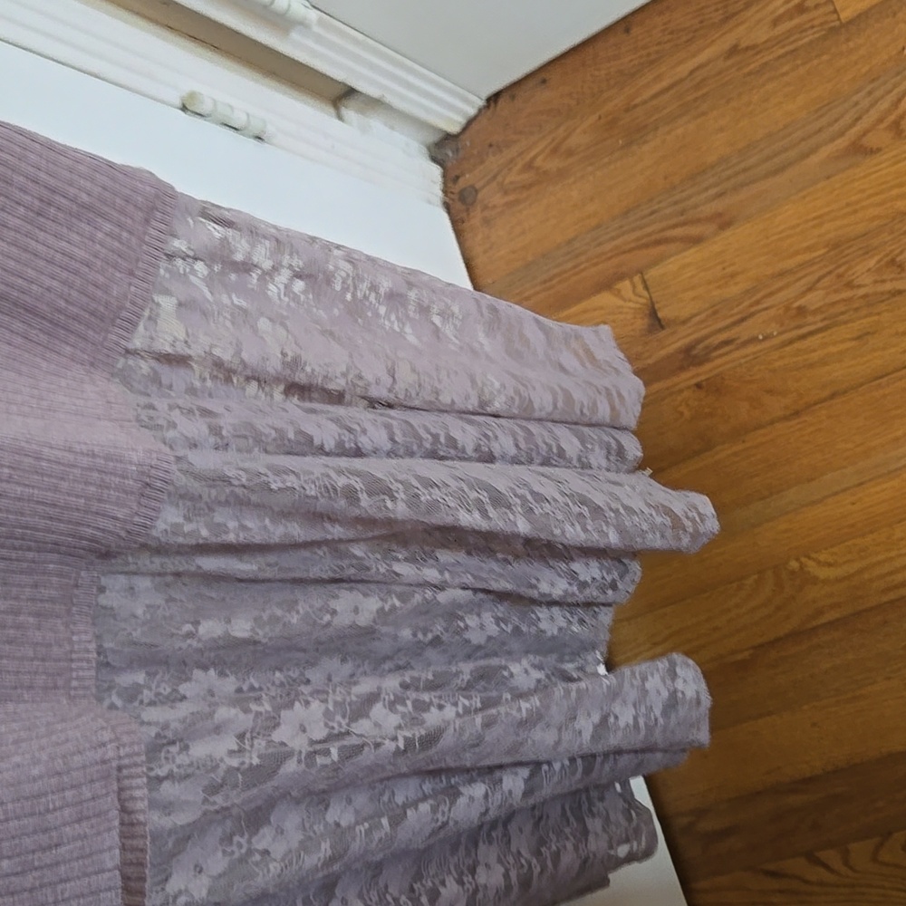 Anthropologie Lavender Long Sleeve Lace Bottom Dress NWT - Picture 4 of 6